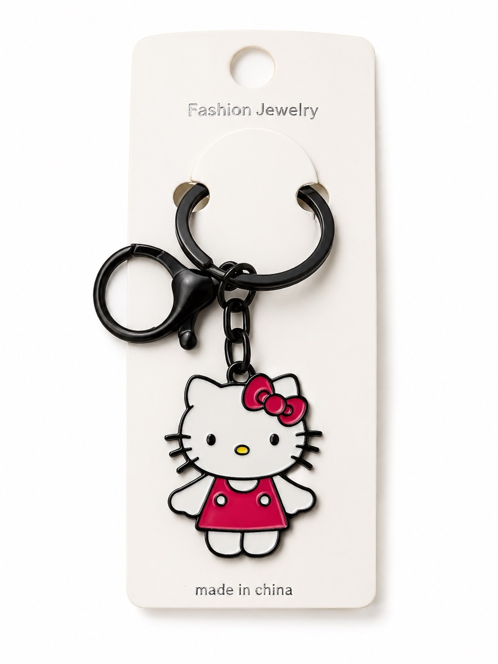 Hello Kitty Black Metal Keychain Charm | Cute Kawaii Bag Charm NWT
